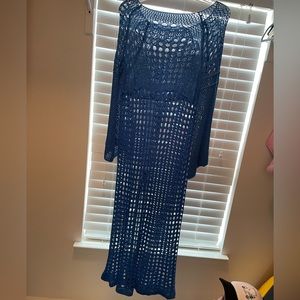 Royal blue knit cover up